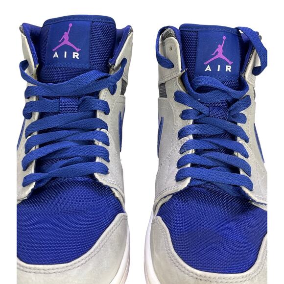 Air Jordan 1 Mid Matte Silver Laser Purple 554724-008 Men’s 8 Sneakers - Picture 10 of 12